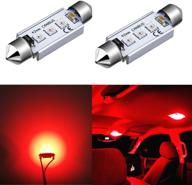 🔴 super bright alla lighting canbus led bulbs 41mm 42mm festoon - interior map, dome, trunk lights in pure red logo