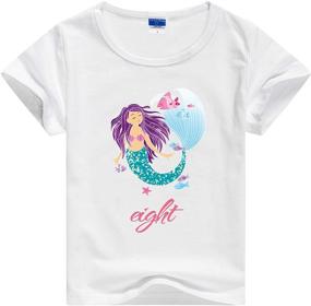 img 2 attached to 🧜 Mermaid Birthday Party Tshirt for Girls, Ages 3-8