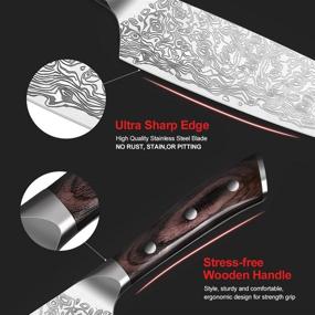 img 2 attached to 🔪 8-Inch Chef Knife - Professional Stainless Steel Chopping Knife for Meat, Vegetables, and Fruits - Ergonomic Wood Handle - Gift Box Included