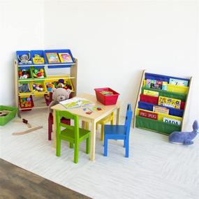 img 1 attached to Humble Crew, Kids' Storage Organizer with 12 Plastic Bins - Natural/Primary