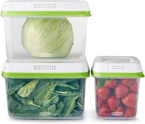 img 4 attached to 🍏 Rubbermaid 2114737 FreshWorks Produce Saver: Medium and Large Storage Containers – 6-Piece Set in Clear, for Optimal Freshness