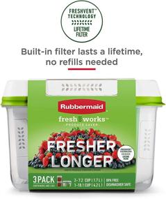 img 1 attached to 🍏 Rubbermaid 2114737 FreshWorks Produce Saver: Medium and Large Storage Containers – 6-Piece Set in Clear, for Optimal Freshness