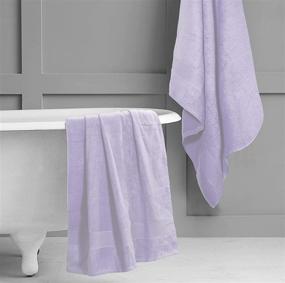 img 1 attached to 🛀 Elvana Home Premium Cotton Oversized 2 Pack Bath Sheet 35x70 - 100% Pure Cotton - Ideal for Daily Use - Extra Soft &amp; Highly Absorbent - Easy to Clean - Purple