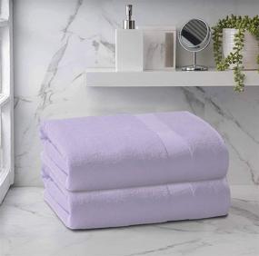 img 2 attached to 🛀 Elvana Home Premium Cotton Oversized 2 Pack Bath Sheet 35x70 - 100% Pure Cotton - Ideal for Daily Use - Extra Soft &amp; Highly Absorbent - Easy to Clean - Purple