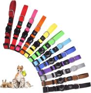 wonderpup set of 12 puppy id collars: whelping dog cat bands to identify newborns. soft nylon collars with adjustable breakaway safety for better security. includes record keeping charts for easy identification. logo