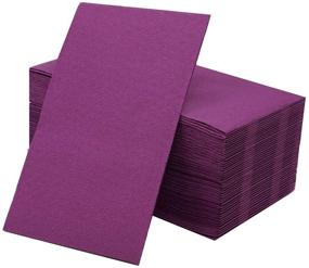 img 4 attached to 🌸 Violet Linen-Like Disposable Guest Towels for Powder Room - Ultra Soft & Absorbent Paper Guest Towels for Bathroom, Kitchen, Weddings, Events - Pack of 100