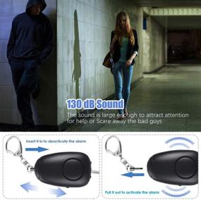 img 2 attached to 🔒 (Upgraded New Version) Safe Sound Personal Alarm – Rechargeable Emergency 130db Security Keychain with 2 LED Lights – 3 Pack