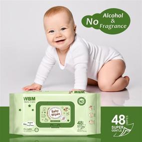 img 3 attached to 👶 WBM International Unscented Baby Wipes - 6 Flip-Top Pack, 6 Pack - 288 Total: Ultimate Fragrance-Free Baby Wipes for Optimal Hygiene