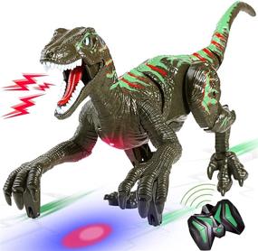img 4 attached to 🦖 Happitry Dinosaurs Electronic Velociraptor: Rechargeable Fun for All Ages!