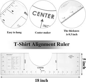 img 3 attached to Vinyl T-Shirt Alignment Tool with Acrylic Quilting Ruler - 18 Inch T-Shirt Ruler Guide for Sublimation & Vinyl Designs - Size Chart included (Transparent, Yellow)