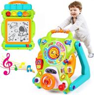 👶 versatile 3-in-1 baby sit to stand walker: educational toys with drawing board, music, and light effects for 1-3 year olds - perfect birthday gift! logo