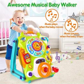 img 2 attached to 👶 Versatile 3-in-1 Baby Sit to Stand Walker: Educational Toys with Drawing Board, Music, and Light Effects for 1-3 Year Olds - Perfect Birthday Gift!