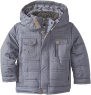 stylish and functional: urban republic little boys' quilted puffer jacket with hood logo