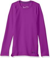 🧥 stay warm and stylish with under armour girls' coldgear crew neck logo