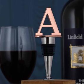 img 2 attached to 🍾 Rose Gold Reusable Wine Bottle Stoppers with Letter Design, Perfect Wine Gift for Kitchen Decor, Bar, Wedding Party - Available in Letters A to Z (Rose Gold-Letter A)