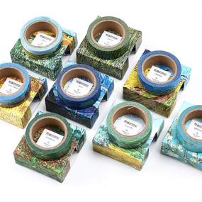 img 2 attached to 🎨 Vibrant Van Gogh Color Washi Tape by Doraking: Ideal for Scrapbooks, Planners & Gift Wrapping - The Starry Night Design