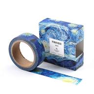 🎨 vibrant van gogh color washi tape by doraking: ideal for scrapbooks, planners & gift wrapping - the starry night design logo