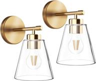 🏮 hamilyeah set of 2 gold wall sconces, modern industrial brass wall lamps, ul listed bathroom sconce lighting fixtures for bedroom, living room, kitchen over sink, hallway – indoor wall lighting логотип