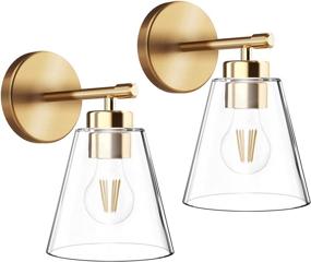 img 4 attached to 🏮 Hamilyeah Set of 2 Gold Wall Sconces, Modern Industrial Brass Wall Lamps, UL Listed Bathroom Sconce Lighting Fixtures for Bedroom, Living Room, Kitchen Over Sink, Hallway – Indoor Wall Lighting