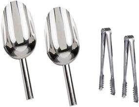 img 2 attached to 🍬 Silver Sweet Buffet Scoops - YZWDTGS 2-Pack for Effortless Serving