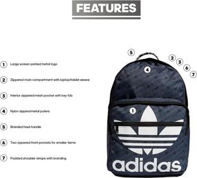 img 3 attached to 🎒 adidas Originals Trefoil Pocket Backpack: Monogram Onix Grey, One Size - Stylish and Functional