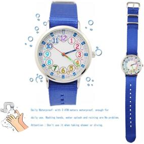 img 1 attached to 👧 Bigbangbang Kids Analog Watch for Girls | Soft Cloth Strap Learning Time Watch | Ideal First Watch to Read & Study Time | Pink Watch for Girls Ages 7-10 in Kindergarten