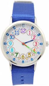 img 4 attached to 👧 Bigbangbang Kids Analog Watch for Girls | Soft Cloth Strap Learning Time Watch | Ideal First Watch to Read & Study Time | Pink Watch for Girls Ages 7-10 in Kindergarten