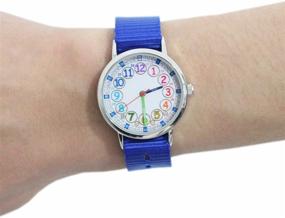 img 3 attached to 👧 Bigbangbang Kids Analog Watch for Girls | Soft Cloth Strap Learning Time Watch | Ideal First Watch to Read & Study Time | Pink Watch for Girls Ages 7-10 in Kindergarten