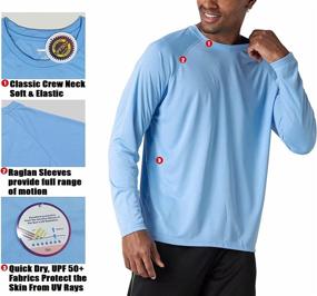 img 1 attached to 👕 High-performance Long Sleeve Moisture Wicking Athletic Shirt for Men with UPF 50+ Sun Protection and UV Shielding, MAGCOMSEN Brand