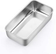 🍞 stainless steel 9 inch loaf pan for bread baking cake toast meatloaf lasagna - p&amp;p chef, healthy &amp; non toxic, brushed surface, easy clean, oven &amp; dishwasher safe logo