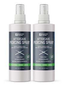 img 4 attached to 💧 2-Pack Natural Piercing Aftercare Spray (8 OZ Each) - Gentle & Effective, Fast-Healing Piercing Wound Care Solution - USA-Made