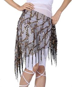 img 2 attached to 💃 ZLTdream Sparkling Sequin Belly Dance Hip Scarf