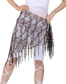 img 3 attached to 💃 ZLTdream Sparkling Sequin Belly Dance Hip Scarf