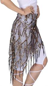 img 1 attached to 💃 ZLTdream Sparkling Sequin Belly Dance Hip Scarf