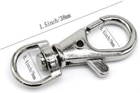 img 3 attached to JSSHI 40-Pack 1.5x0.5in Snap Clasp Hook - Nickel-plated Lobster Claw Swivel Clasps for Key Rings and Crafts (Silver)