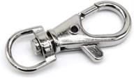 jsshi 40-pack 1.5x0.5in snap clasp hook - nickel-plated lobster claw swivel clasps for key rings and crafts (silver) logo