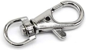 img 4 attached to JSSHI 40-Pack 1.5x0.5in Snap Clasp Hook - Nickel-plated Lobster Claw Swivel Clasps for Key Rings and Crafts (Silver)