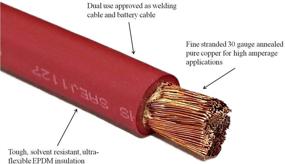 img 3 attached to WNI 1/0 Gauge 5ft Red 1/0 AWG Ultra-Flexible Welding Battery 🔌 Copper Cable Wire - Made in USA - Automotive, Inverter, RV, Solar