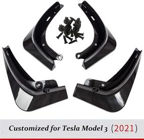 img 4 attached to Колесные арки Wocch для Tesla Model 3 2021 | Комплект карбоновых защитных крыльев | Защита передних и задних крыльев | Колесные арки без сверления (комплект из 4 штук, обновленная версия)