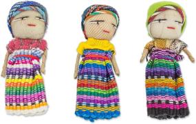 img 2 attached to 🎎 Set of 100 NOVICA Traditional Guatemalan Worry Dolls, 2.5 Inch, with Cotton Storage Bag - 'The Worry Doll Clan'