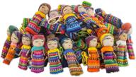 🎎 set of 100 novica traditional guatemalan worry dolls, 2.5 inch, with cotton storage bag - 'the worry doll clan' logo