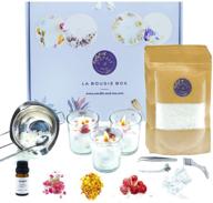 🕯️ scented soy candle making kit with dried flowers - complete beginners starter set to create 6 decorated candles - diy craft gift or new hobby for adults and kids - easy guide by candle&amp;me logo