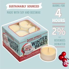 img 3 attached to Experience Festive Warmth with Santa's Naturals Winterberry Christmas Tea Light Candle - Delight in Warm Cider Fragrance, Infused with Cinnamon, Orange, and Clove, Made from Sustainably Sourced Soy and Beeswax, Long-lasting 4 Hour Burn Time, Pack of 12 Candles