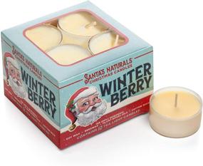 img 4 attached to Experience Festive Warmth with Santa's Naturals Winterberry Christmas Tea Light Candle - Delight in Warm Cider Fragrance, Infused with Cinnamon, Orange, and Clove, Made from Sustainably Sourced Soy and Beeswax, Long-lasting 4 Hour Burn Time, Pack of 12 Candles