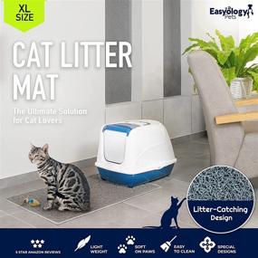 img 3 attached to 🐾 Premium Large Cat Litter Mat 35"x23": Trapping Messes with Ease, Easy to Clean, Durable, Scatter Control - Gentle on Kitty Paws