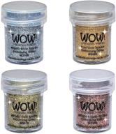 wow! sparkle bundle - 4 metallic embossing powders for stunning gold, copper, pearl, and silver sparkle (15ml jars) logo