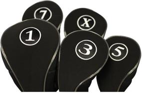 img 2 attached to 🏌️ Fairway Club Headcovers Set - Golf Zipper Design for Driver 1 3 5 7 X, Metal & Neoprene, Traditional Plain Protection, Fits All Fairway Woods