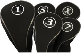 img 3 attached to 🏌️ Fairway Club Headcovers Set - Golf Zipper Design for Driver 1 3 5 7 X, Metal & Neoprene, Traditional Plain Protection, Fits All Fairway Woods