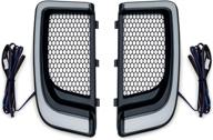 enhance your harley-davidson motorcycle lighting with kuryakyn 5064 tracer led running light/turn signal fairing lower grills – satin black, 1 pair logo