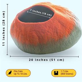 img 3 attached to Large Premium Wool Cat Cave Bed by Le Sharma - Handcrafted with 100% Natural Merino Wool | Eco-Friendly Felt Cat Cave for Cats and Kittens